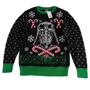 NWT Star Wars Small Darth Vader Candy Cane Holiday Sweater